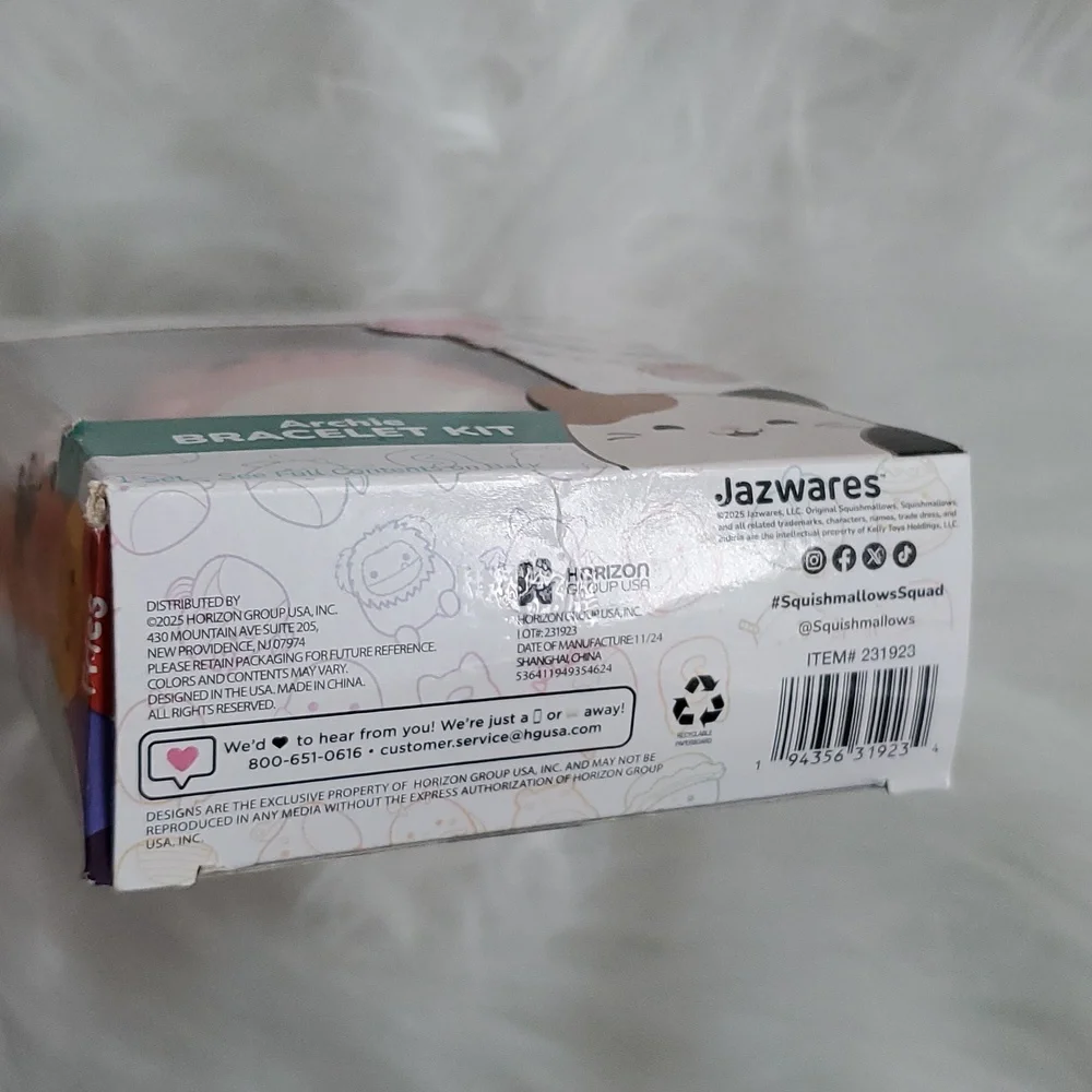 Squishmallows Pink Archie DIY Bracelet Kit NWT Sealed